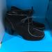 Nine West Shoes | Gorgeous Like Knew Suede Ankle Boot Lace Up Chunky Heel | Color: Black | Size: 6.5