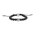 Diesel Bracelet for Men Beads, Length: 180-195mm, Width: 8mm, Height: 14.5mm black Semi-Precious Bracelet, DX1381040