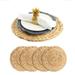 Koyal Wholesale Natural Water Hyacinth Placemats Set of 4 13 inch Round Mat Weave Charger Plates Tropical Wedding