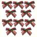 Baywell 10 Pieces 3 Inch Christmas Burlap Bow withBells Burlap Bow Knot for Christmas Tree Home Craft Festival Holiday Wedding Birthday Decoration
