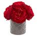 Nearly Natural Large Rose Artificial Arrangement in Gray Vase Red