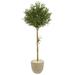 Nearly Natural 5 Olive Topiary Artificial Tree in Sand Stone Planter