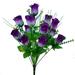 Gerich 12 Heads Artificial Roses Flowers Silk Flower Bouquet Fake Single Stem with Long Stem for Home Wedding Party Garden Decoration Purple