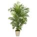 Nearly Natural 63 Areca Artificial Palm Tree in Country White Planter UV Resistant