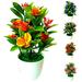 Cheer.US Artificial Flowers in Pot Decor Flower Arrangements Butterfly Orchid Flower Plants Flower Bonsai Plants Flowers In Pot Table Centerpieces Dinning Room Table Kitchen Decoration
