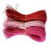 3 Pieces Waxed Cotton Rope Cord DIY Handcrafted Jewelry Findings - Red+Pink+Rose red