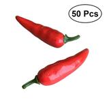 NUOLUX 50pcs Simulation Artificial Lifelike Chili Fake Pepper Vegetable Mini Fake Vegetable for Home Kitchen Decoration