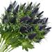 Viworld Real Size Artificial Thistle Flowers Real Touch 8 Stems Rustic Purple and Green Thistle Decor Spray Eryngium | Sea Holly for Wedding Bouquet Centerpiece 26 inches