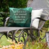 East Urban Home Loving Yourself Indoor/Outdoor Throw Pillow Polyester/Polyfill blend in Green | 16 H x 16 W x 3 D in | Wayfair