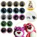 MAGIMODAC 16 Pcs 6 Color Plastic Safety Eyes 9mm 12mm 14mm 16mm 18mm 20mm 25mm Premium Round Eyes with Glitter Circle and Washers for Stuffed Doll Teddy Bear Puppet Toy Plush Animal DIY Craft Making