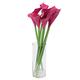 Vickerman Artificial 24 Purple Calla Lillies in Glass Vase.