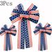 3Pcs Patriotic Wired Edge Ribbon Vintage 4th of July Burlap Ribbon USA Flag Stars Striped Decorative Ribbon for Memorial Day Independence Day Veterans Day Farmhouse Decor