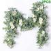 Willstar 1/2PCS 2 Colors 1.8M Artificial Eucalyptus Garland with Champagne Roses Greenery Garland Eucalyptus Leaves Wedding Backdrop Wall Decor (Eucalyptus Garland with Roses)