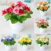Happy date 2Packs Artificial Flowers in Pot Decor Flower Arrangements 15-Head Rose Flowers Bouquets In Pot Table Centerpieces Holiday Dinning coffee Room Table Kitchen Decoration