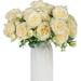 4 Bunches Artificial Flowers for Decoration Faux Rose Fake Bouquet Silk Arrangements Plastic Table Centerpiece for Vase Cake (Not