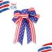 4th of July Patriotic Bow for Wreath Independence Day American Flag Bunting Bow Stars Stripes Truck Wreath Bow for Indoor Outdoor Memorial Day Party Decor