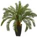 Nearly Natural 2.5 Artificial Cycas Plant with Black Planter