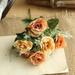 Tangnade Home Decor 8 Heads Artificial Fake Peony Silk Flower Bridal Hydrangea Home Wedding Decor