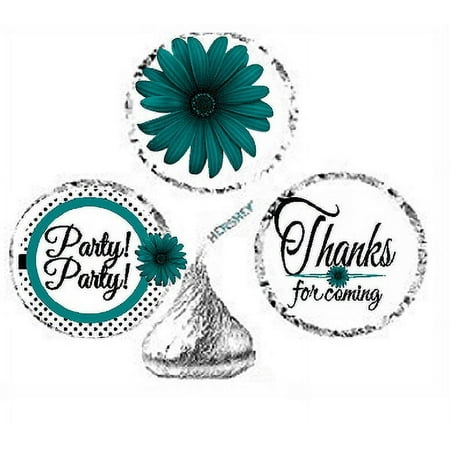 216ct Teal Party Party Party Favor Candy Decoration Stickers Labels Fits Kisses Chocolates Party Favors Envelope