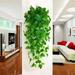 yeacher 1 Pack 1100 mm Green Artificial Plants Vines Artificial Greenery Rattan Fake Hanging Plant Faux Hanging Fake Flowers Vine for Wall Indoor