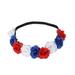 LIWEN Artificial Flower Stretchy Headband Red White Blue Women Elastic Head Band Hair Accessories