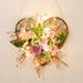 Thanksgiving Wreath with LED Light String Heart Shaped Artificial Flower Wreaths for Front Door Decor 20 inch