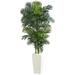 Nearly Natural 7.5ft. Golden Cane Palm Artificial Tree in White Tower Planter