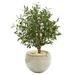 Nearly Natural 31in. Olive Artificial Tree in Bowl Planter Green