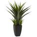 Nearly Natural 30 Plastic Agave Artificial Plant with Black Planter Green