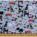 Flannel Dogs Puppies Puppy Pets Animals on Blue Children s Kids Cotton Flannel Fabric Print by the Yard (N-0970-11)