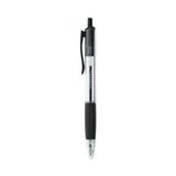 Universal Comfort Grip Ballpoint Pen Retractable Medium 1 mm Black Ink Clear Barrel Dozen (15530)
