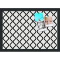 PinPix 20x14 Custom Cork Bulletin Board Black And White Waves Poster Board Has a Fabric Style Canvas Finish Framed in Black And White Waves by ArtToFrames (PinPix-194)