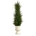 Nearly Natural 39in. Cypress Artificial Tree in White Urn UV Resistant (Indoor/Outdoor)