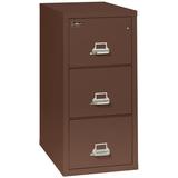 FireKing Three-Drawer Vertical Fire Resistant File Cabinet 31 Depth Legal Size UL Class 350 Two-Hour Fire Resistant Impact Rated Cabinet High-Security Keylock Brown