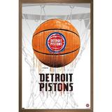 NBA Detroit Pistons - Drip Basketball 21 16.5 x 24.25 Framed Poster by Trends International
