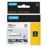 DYMO 1805430 Rhino Permanent Vinyl Industrial Label Tape 1 x 18 ft White/Black Print / RL