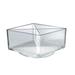 Azar Displays 556359 Deluxe Clear Square Bin Four Compartment Revolving Desk Organizer 8 W x 8 D x 4 H 2-Pack