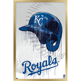 MLB Kansas City Royals - Drip Helmet 22 Wall Poster 22.375 x 34 Framed