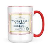 Neonblond Worlds Best Animal Breeder Certificate Award Mug gift for Coffee Tea lovers