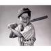 Portrait of a boy swinging a baseball bat Poster Print (18 x 24)