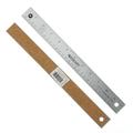 Stainless Steel Office Ruler With Non Slip Cork Base Standard/metric 12 Long | Bundle of 5 Each