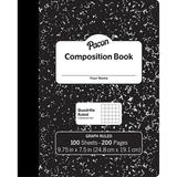 Composition Book Black Marble 1/5 Quadrille Ruled 9-3/4 x 7-1/2 100 Sheets | Bundle of 5