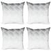 Grey Throw Pillow Cushion Case Pack of 4 Blur Poster Display with Simplistic Square Shapes Contemporary Mosaic Optic Illusion Print Modern Accent Double-Sided Print 4 Sizes White by Ambesonne