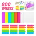 800 Sheets 12 Pads Transparent Sticky Notes and Sticky Tabs Dividers 3 x 3 inch Clear Self-Sticky Annotation Waterproof transparent colored sticky tabs See Through Office & School Supplies(12 Pack)