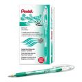 Pentel Sunburst Metallic Gel Pen 0.8mm Tip Writes 0.4mm Line Green/Transparent Barrel Green Ink Box of 12 (K908-MD)