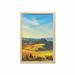 Italian Wall Art with Frame Scenery of Italian Rural with Trees Meadows and Sky Mediterranean Farm Landscape Printed Fabric Poster for Bathroom Living Room 23 x 35 Blue Yellow by Ambesonne