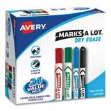 Marks A Lot Desk/pen-Style Dry Erase Marker Value Pack Assorted Broad Bullet/chisel Tips Assorted Colors 24/pack (29870) | Bundle of 10 Packs