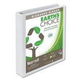 Samsill Earth s Choice Plant-Based Round Ring View Binder 3 Rings 1.5 Capacity 11 x 8.5 White