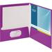 Business Source BSN44429 Laminated Cover 2-pocket Portfolio 25 / Box Purple
