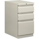 HON Brigade Mobile Pedestal 22-7/8 15 x 22.9 x 28 - 3 x Drawer(S) for Box File Cabinets - Letter - Security Lock Ball-Bearing Suspension - Light Gray - Recycled